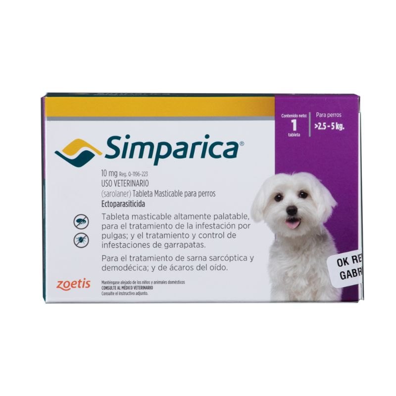 Simparica Perros De 2,6 Hasta 5 Kg