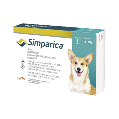 Simparica Perros De 10 Hasta 20 Kg.