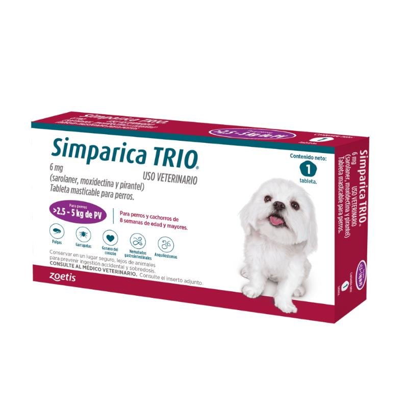Simparica TRIO Perros De 2,5 Hasta 5Kg 1 tab
