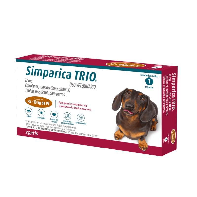 Simparica TRIO Perros De 5 Hasta 10Kg 1 tab