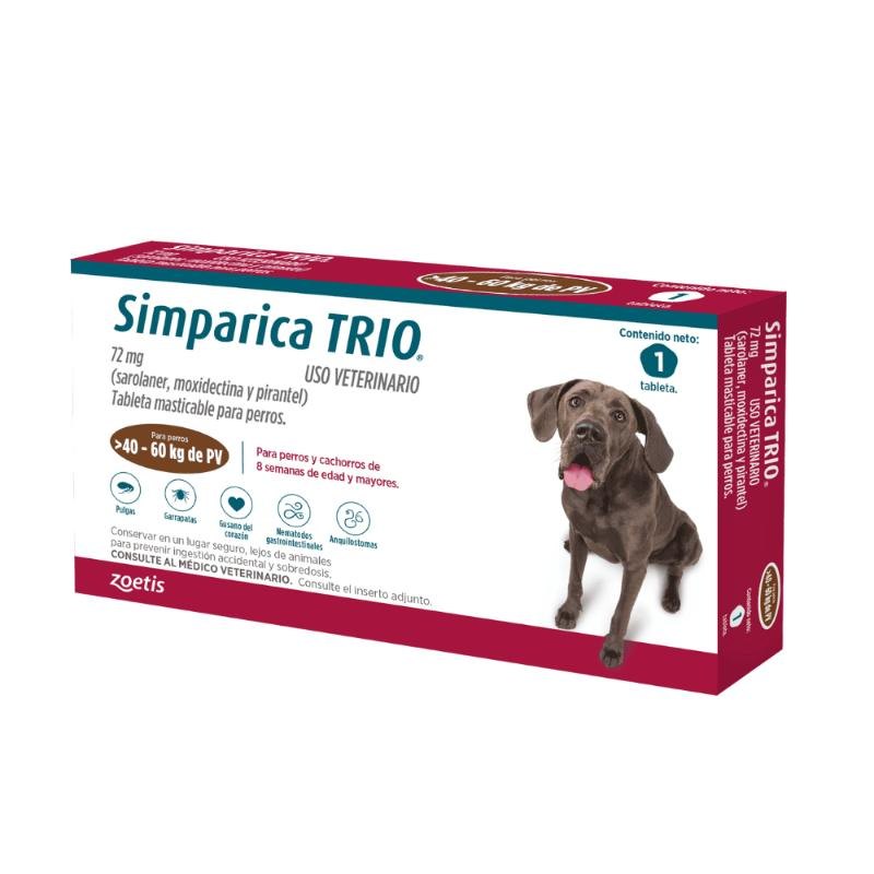 Simparica TRIO Perros De 40 Hasta 60Kg 1 tab