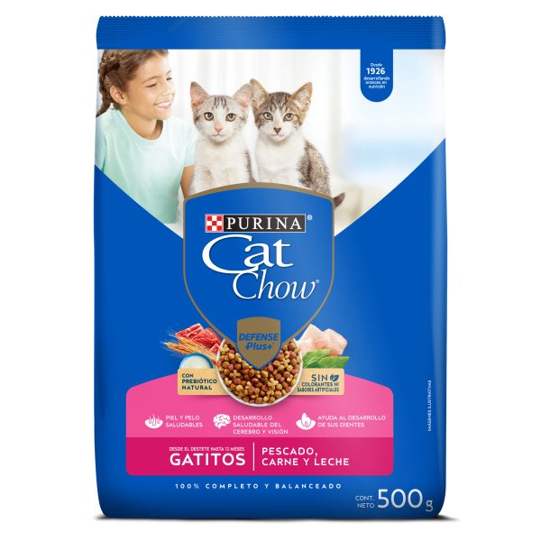 Purina Comida para gatitos Cat Chow pescado carne y leche