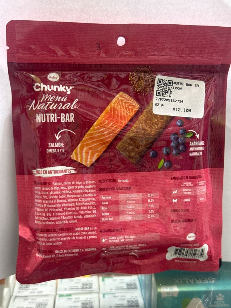 ITALCOL Chunky Menu Natural Nutri-Bar SALMÓN Y ARÁNDANOS