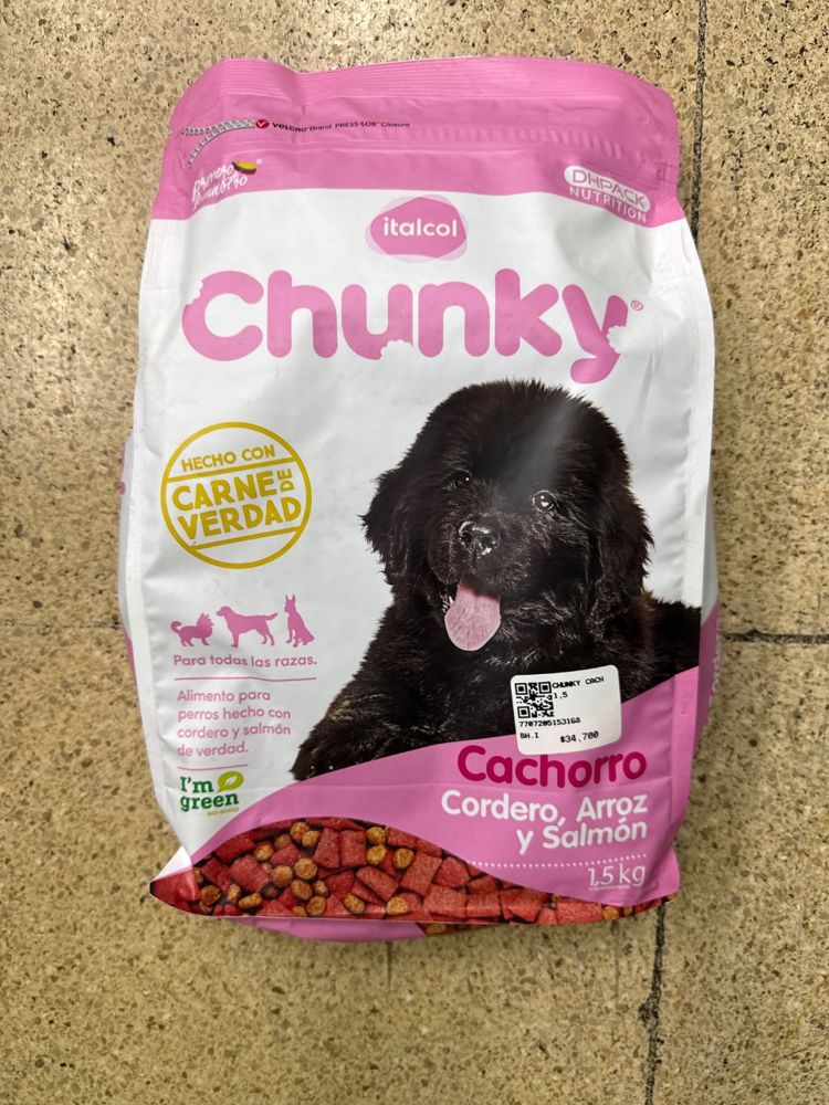 Chunky Cordero arroz y salmon cachorro