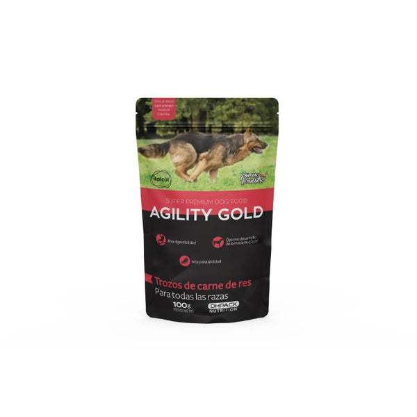 Agility Gold Pouch Trozos De Carne De Res Adulto