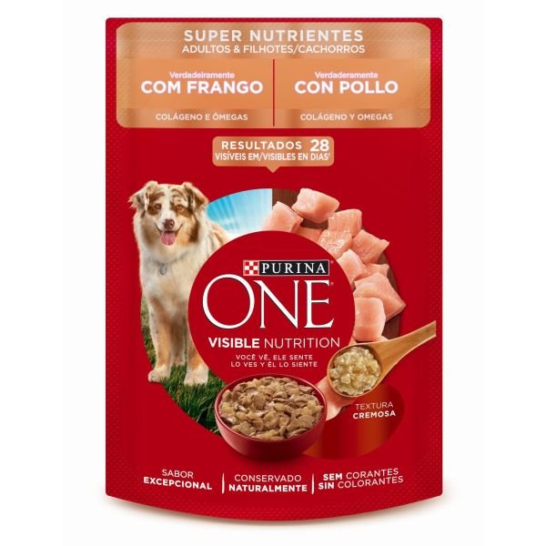 Purina One Comida húmeda para perros cachorros y adultos sabor a pollo One