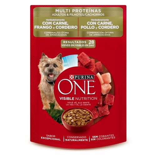 Purina One Multiproteínas Perros Cachorros Y Adultos Carne, Pollo Y Cordero