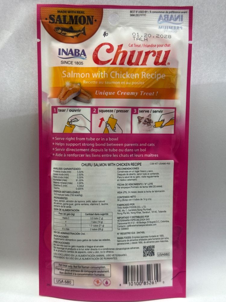 Inaba Churu Salmon with Chicken Recipe