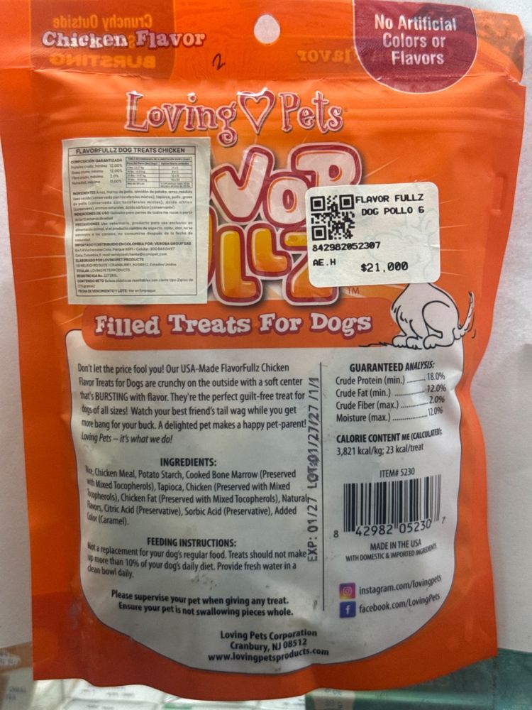 Loving Pets FlavorFullz Dog Treats Chicken