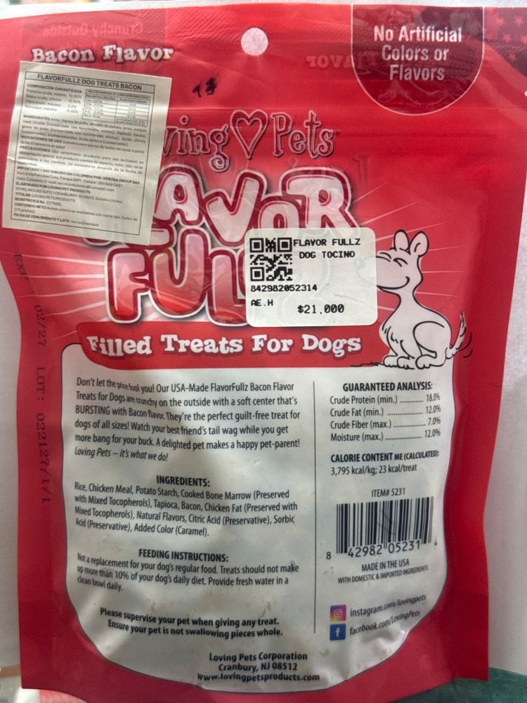 Loving Pets Bacon Flavor Filled Treats For Dogs