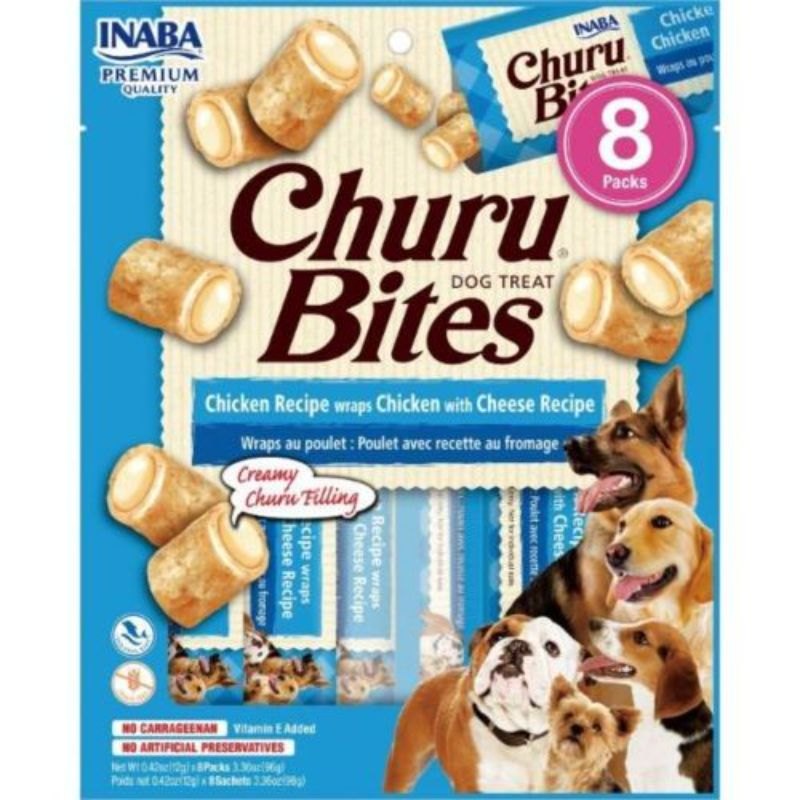 Inaba Churu Bites Dog Treat Chicken Recipe wraps Chicken with Cheese Recipe