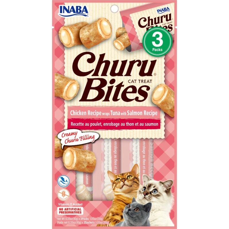 INABA Churu Bites Chicken Recipe wraps Tuna with Salmon Recipe