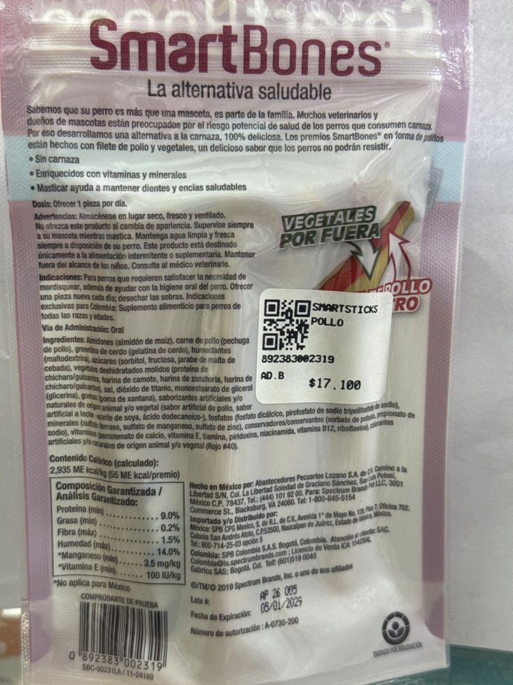 SmartBones Premios con Filete de Pollo y Vegetales